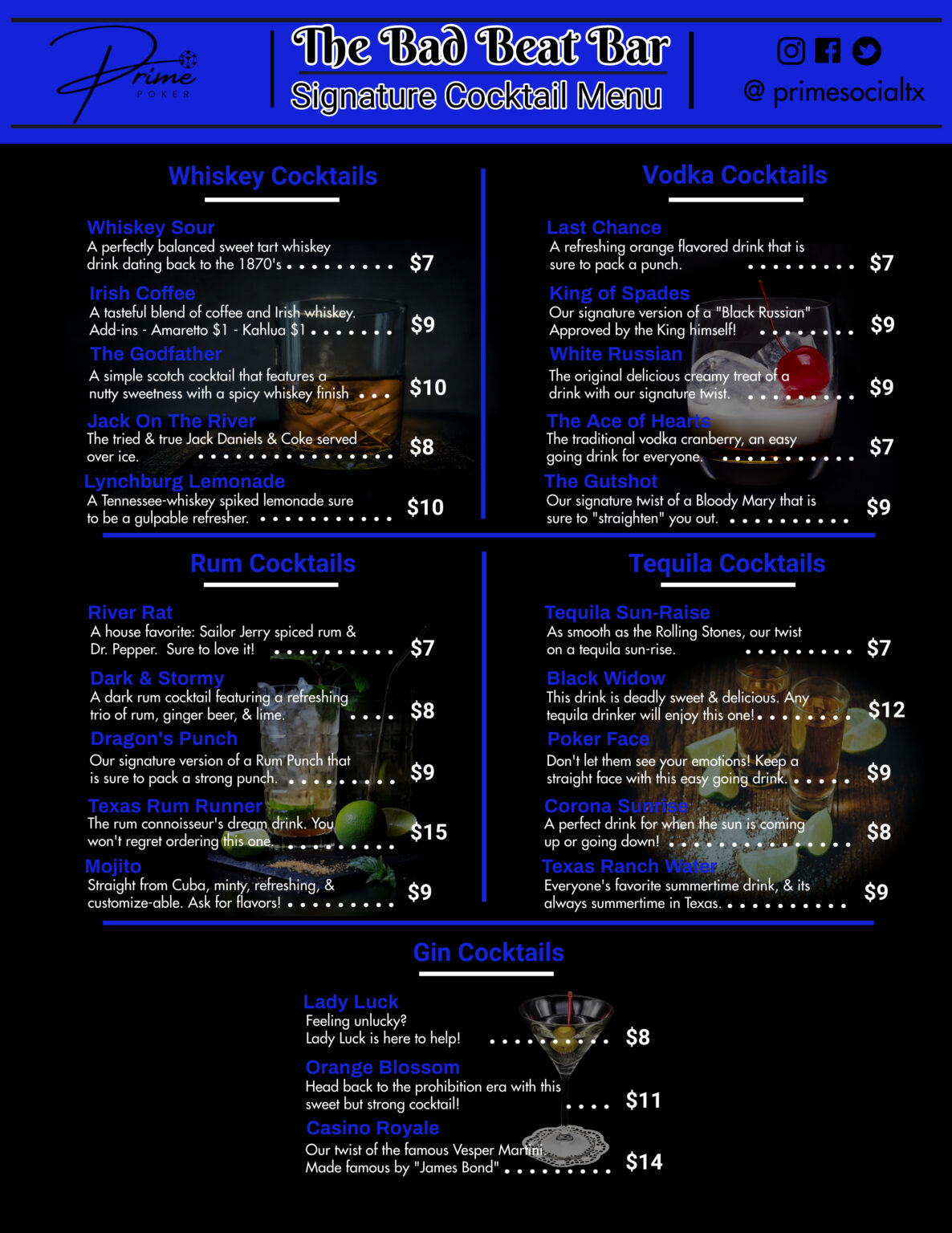 Drinks - Prime Social Club